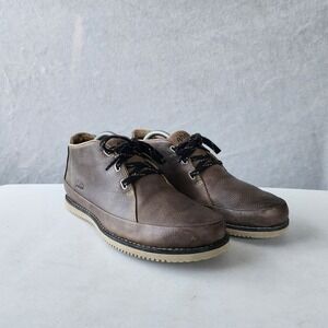 Ahnu Chukka Boots Mens Size 8.5 Brown Pebbled Leather Vibram Sole Hiking Harris